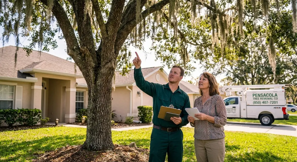 Pensacola Tree Removal Co certified arborist crew working in Pensacola Florida