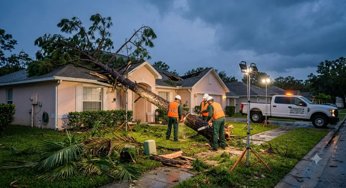Pensacola Tree Removal Co emergency tree service crew working in Pensacola Florida