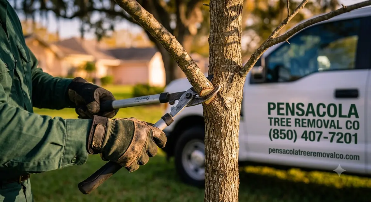 Pensacola Tree Removal Co tree pruning crew working in Pensacola Florida